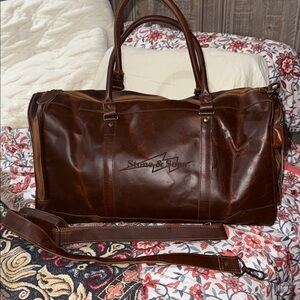 6 hours sale only MAHI Leather Weekender Duffle Bag – Brown – NWT